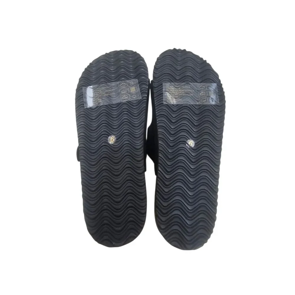 New Khombu Ashville Women's Leather Sandals Black 6